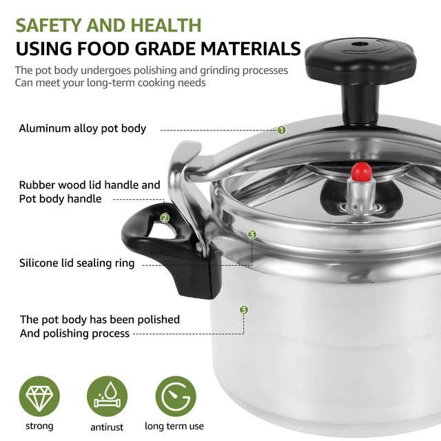 3L Outdoor Camping Small Pressure Cooker Stainless Steel Household Gas Cooker Cooking Pot Pressure Cooker Kitchen Cookware 3