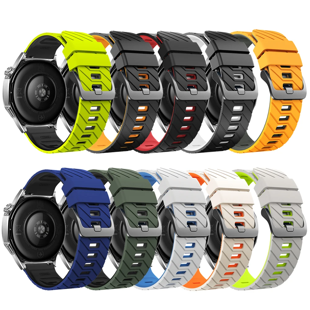 Breathable Sports Silicone Watch Strap – Soft 22mm Bracelet Replacement