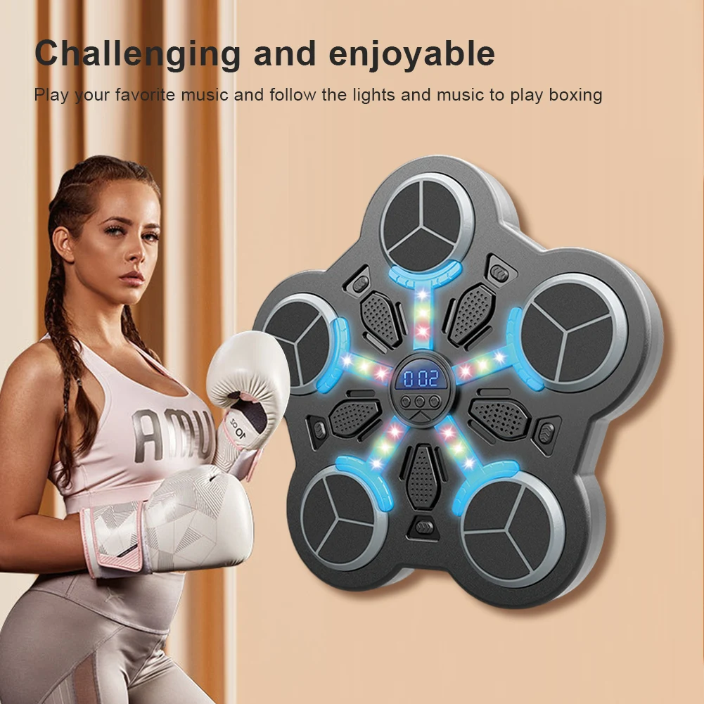 New Smart Music Boxing Machine 5/6 Targets Wall Target Trainer With Gloves For Children/Adults Home Exercise Response Training ﻿ 3