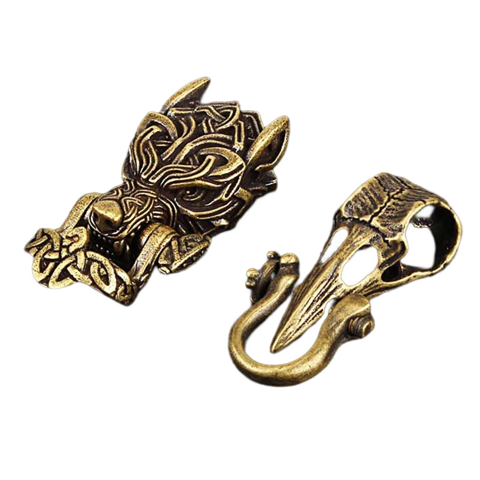 

Brass Wolf Bird DIY Bracelet Paracord Accessories Buckle Rope Bead Lanyards Clasps Kit Amulet For Weave Connect Accessories