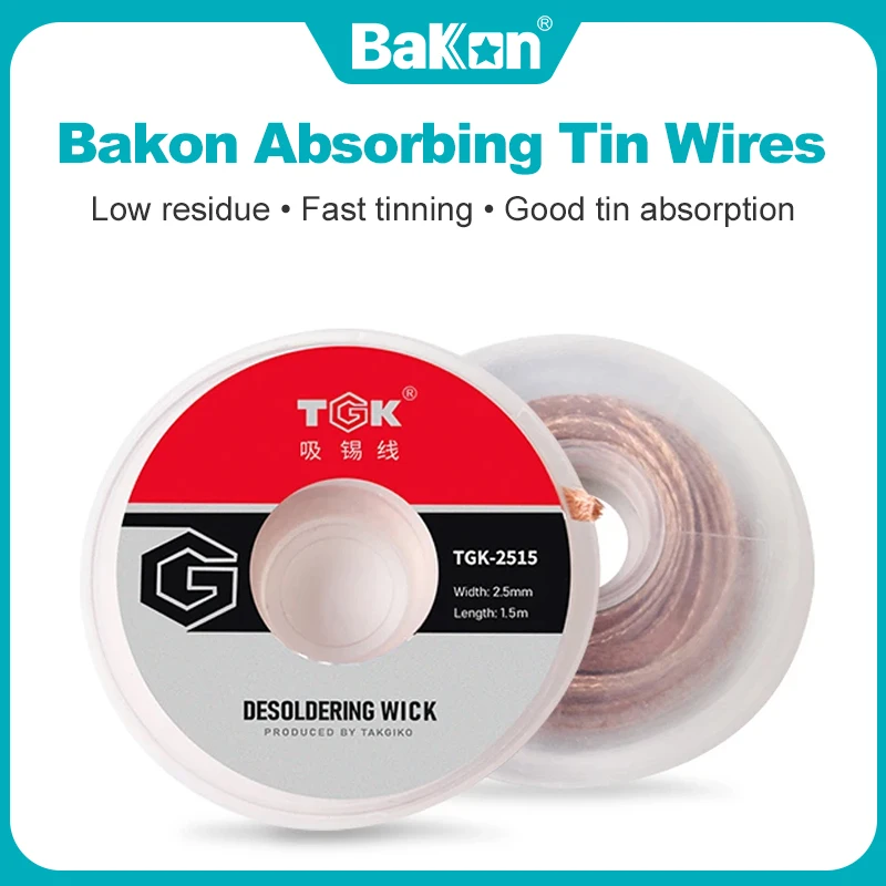 Bakon Absorbing Tin Wires Desoldering Braid Tape Copper Welding Solder