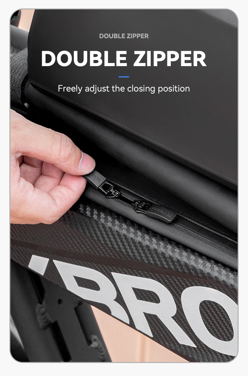 Bike Bag Large Capacity Reflective Cycling Parcel Waterproof Double Zipper Carbo