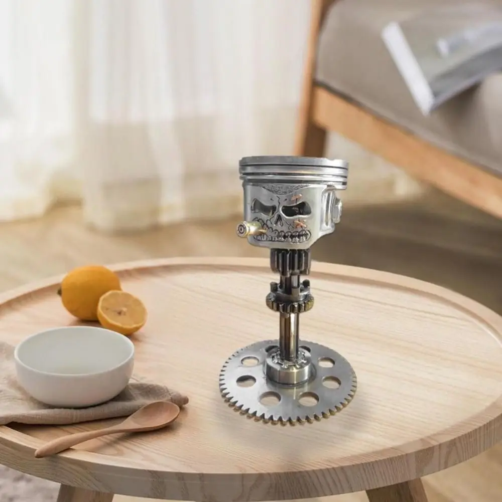 Creative Carving Piston Skull Face Halloween Party Statue Skull Man Head Figurine Sculpture Realistic Skeleton Office Home Decor