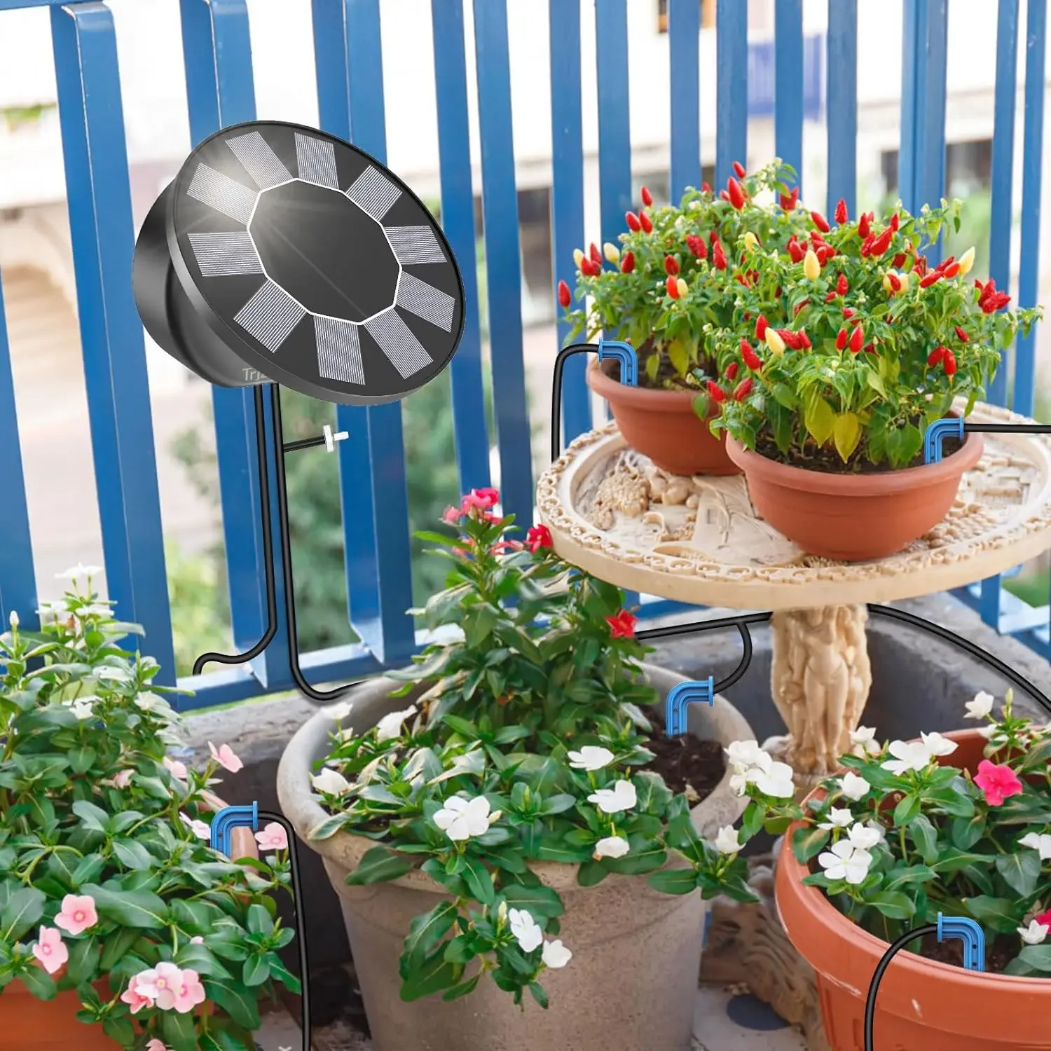 Drip Irrigation Kit Solar Automatic Drip Irrigation System Kit DIY Irrigation System for Garden Outdoor Indoor Gardening 9 Timing Modes