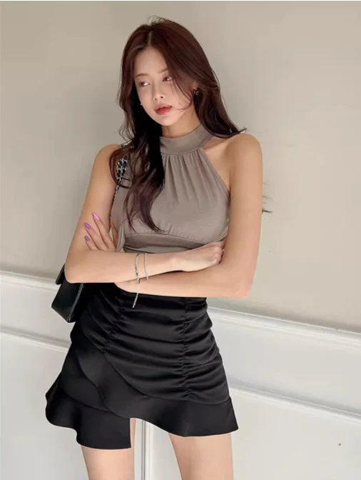 Women's Knit Strap Crop Tank Top