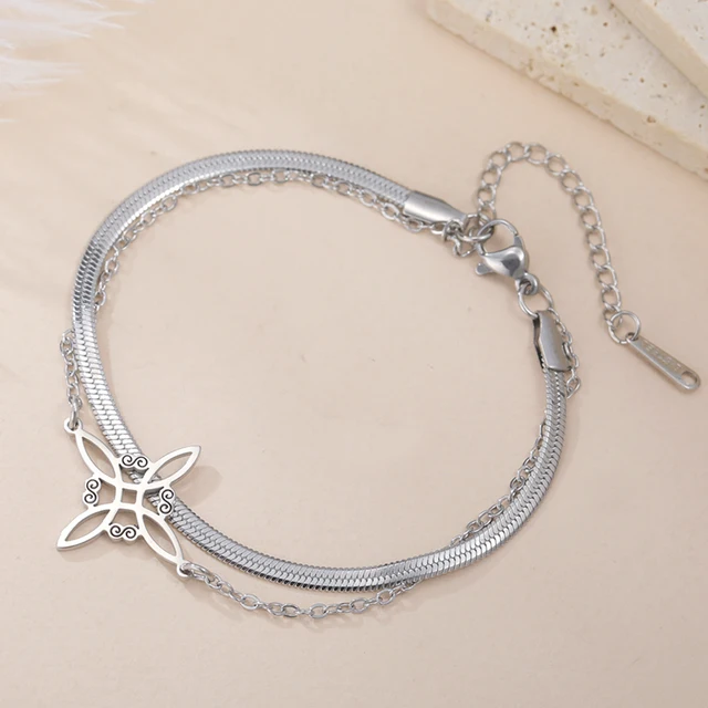 96653-05eba4.jpg Dawapara – Bracelet à breloques avec nœud de sorcière pour femmes, amulette de Protection des nœuds celtiques, chaîne de perles en acier inoxydable, bijoux Wiccan de sorcellerie
