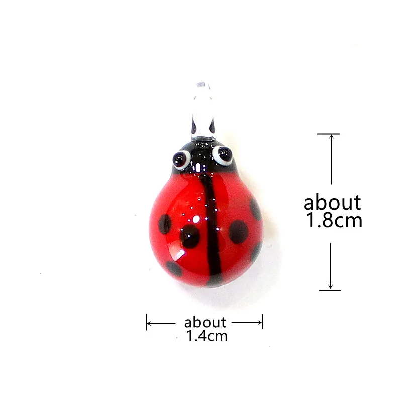 Ladybug Ornament 2pcs Cute Glass Ladybug Charms for Diy Jewelry Earrings Bracelet Making