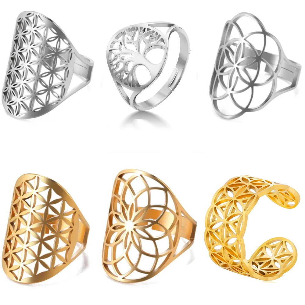 Viking Tree of Life Ring for Women Stainless Steel Fashion Couple Finger Rings Eternal Amulet Jewelry Gift couples rings stainless steel ring finger ring