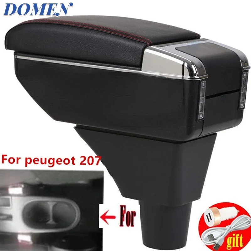 armrest box central storage box retrofit parts car armrest accessories easy to install For peugeot 207