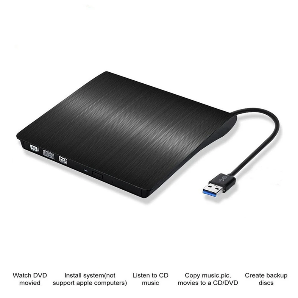 USB 3.0 버너 노트북 데스크탑 외장 광학 드라이브, 윈도우 및 맥 운영체제용, 고속 데이터 전송