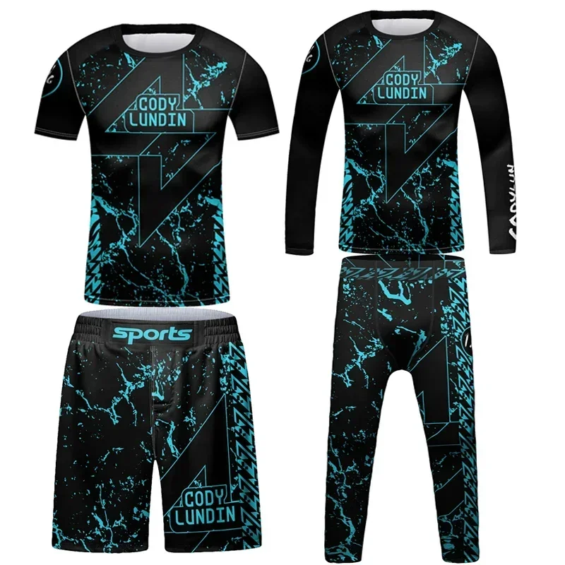 Kid MMA Boxing Set Muay Thai Jiu jitsu Clothing Basketball Sportswear BJJ Gi Rashguard Kickboxing Boy Children Running Tracksuit