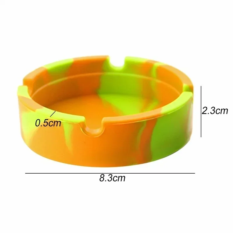 Silicone Glow in the Dark Ashtray Colorful Fluorescent Cigarette Holder Round Design Durable Portable Smoking Accessories
