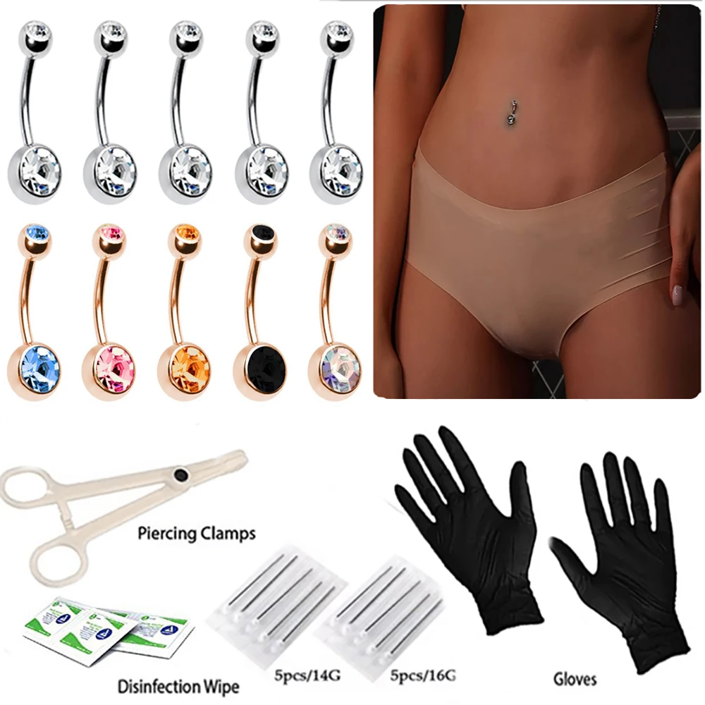 ZS Body Piercing Tool Kit 12-20g Professional Body Piercing Needles Clamp  Gloves Tools Set Ear Tragus Helix Nose Navel Piercing - AliExpress