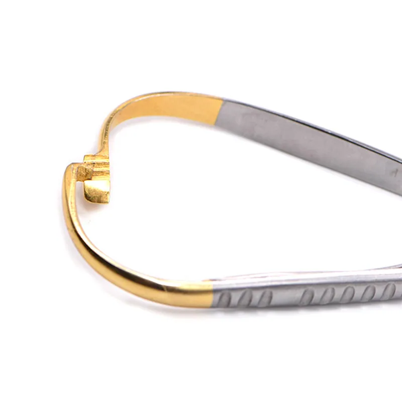 Dental Needle Holder Forceps Curved Gold Plated Handle Stainless Steel Orthodontic Plier Straight Head Surgical Instrument Tools