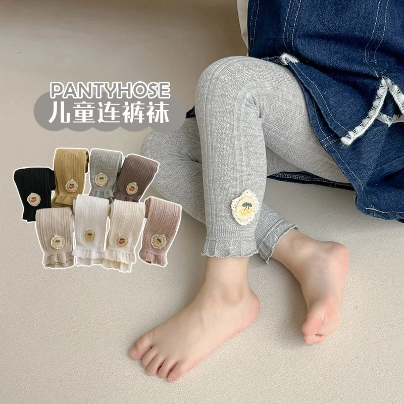 

2023 Fall Kids Children Cartoon Flower pants Cotton Tights for Girls Cute Baby Girl Winter Clothes