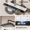 Hot Cold Shower Set Faucet Temperature Digital Display Bathroom Wall Mounted 4 Ways Water Outlet Rainlfall Shower Faucet System 2