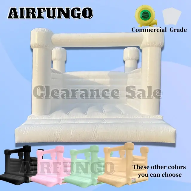 Inflatable White Bounce House PVC Inflatable Bouncy Castle/Moon Bounce House/Bridal Bounce Wedding Bounce House White 1