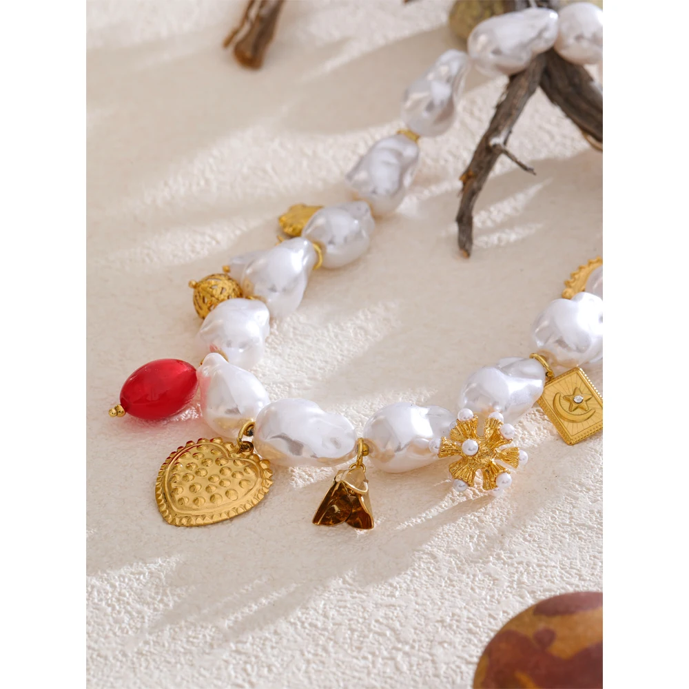 Yhpup Baroque Pearls Necklace Women Fashion