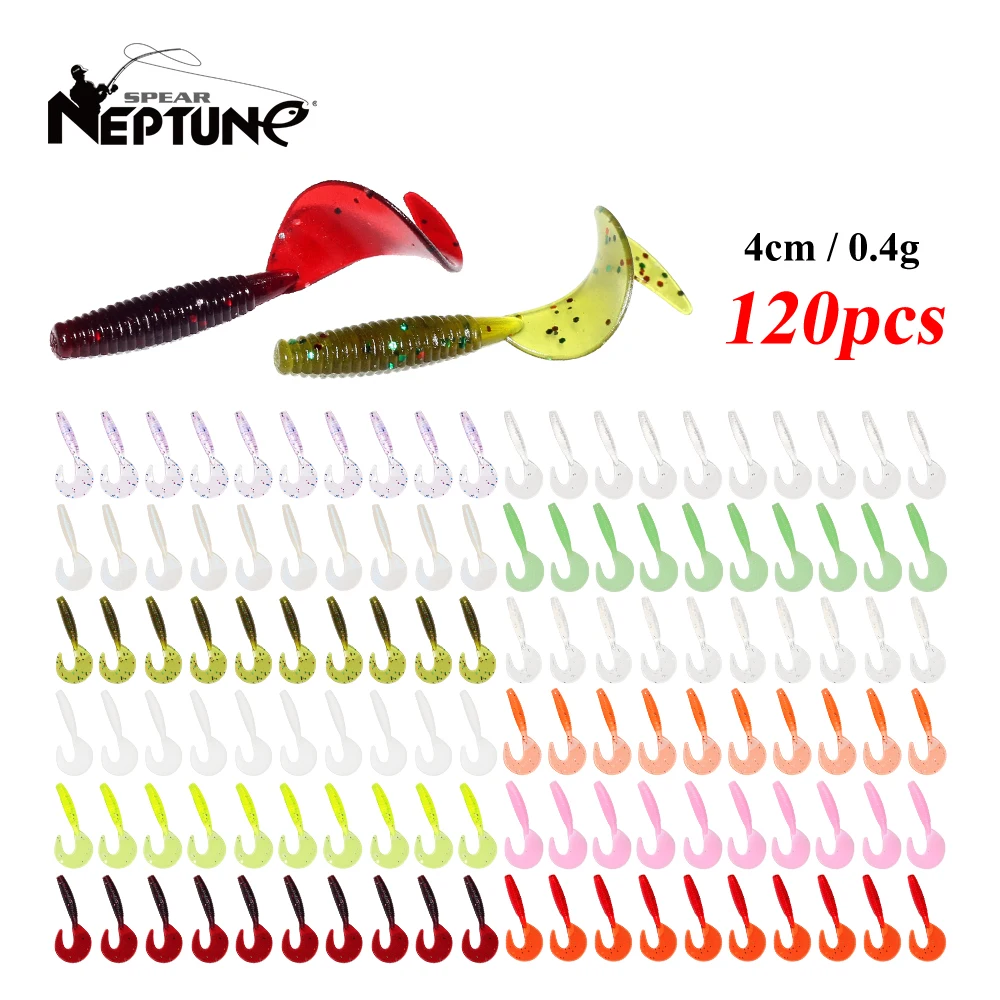 

Soft Bait 120Pcs 4cm 0.4g Plastic Silicone Worm Moggot Grub Lure Saltwater Wobblers Carp Crankbaits Sea for Fishing Accessories