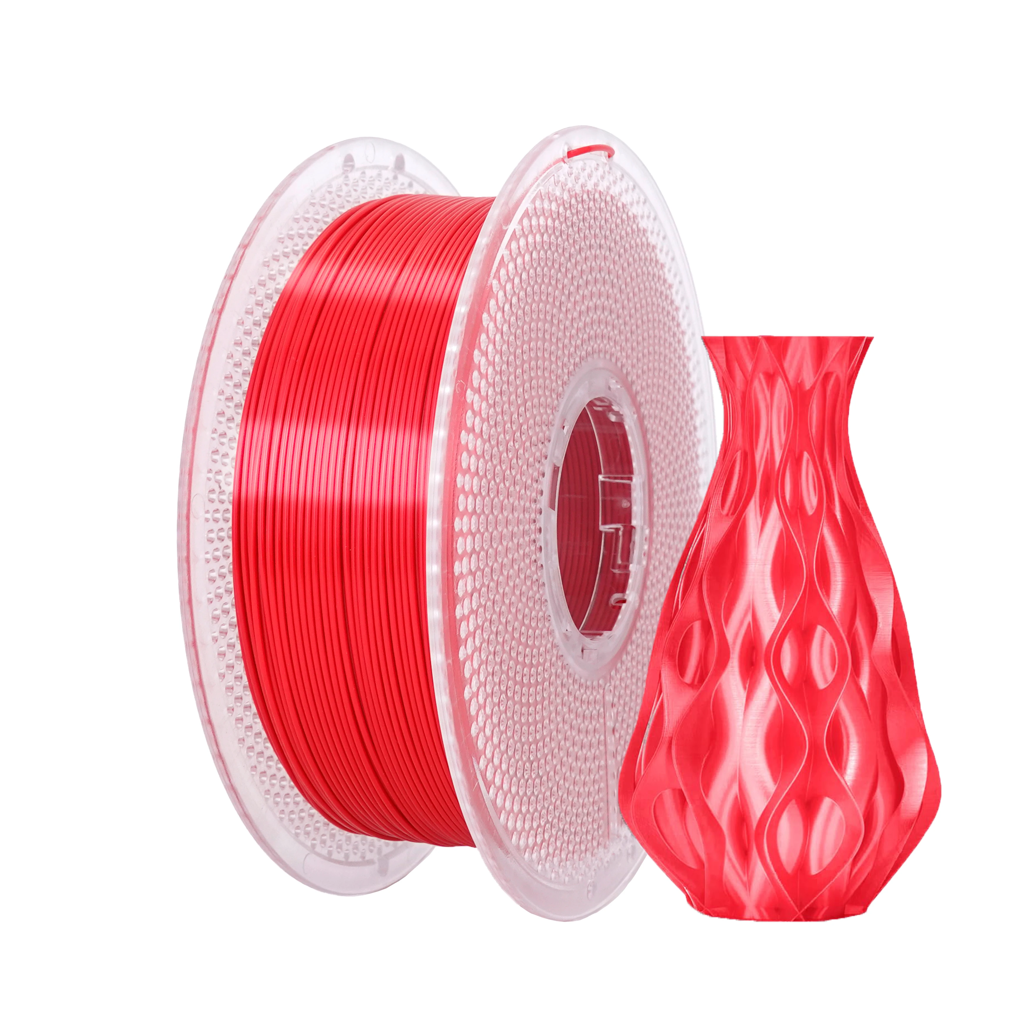PLA 실크 1KG 레드 PLA 3D 프린터 필라멘트 1.75mm, 더 튼튼하고 깔..