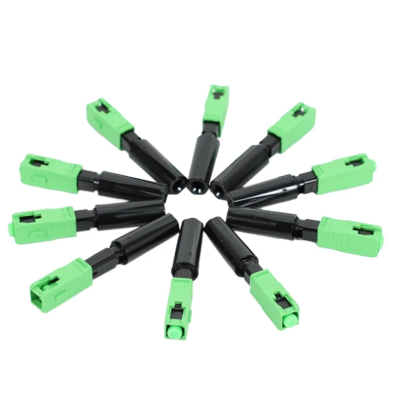 

30Pcs Ftth Embedded Quick Connector SC/APC Green Plastic Fiber Optic Connector