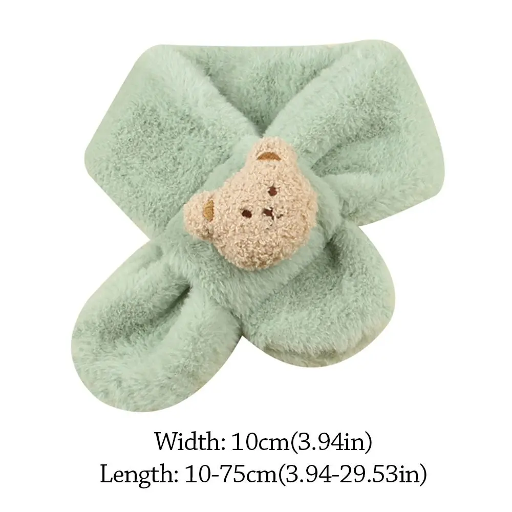 Fashion Warm Kids Winter Scarf Thick Neck Warmer Cartoon Bears Soft Baby Shawls Baby Boys Girls