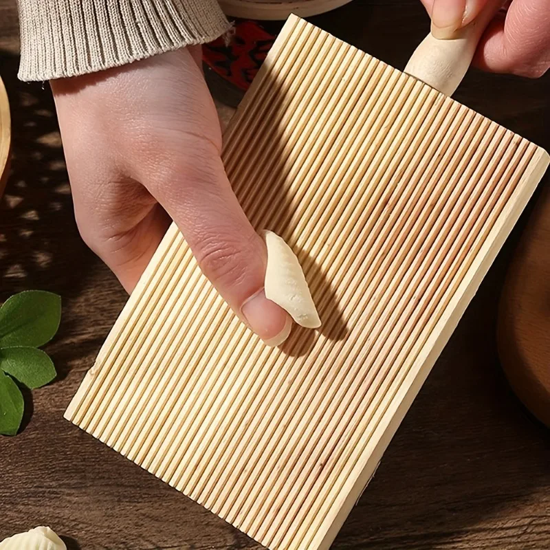 1pc Wooden Gnocchi and Cavatelli Pasta Board, 8.5 Inch