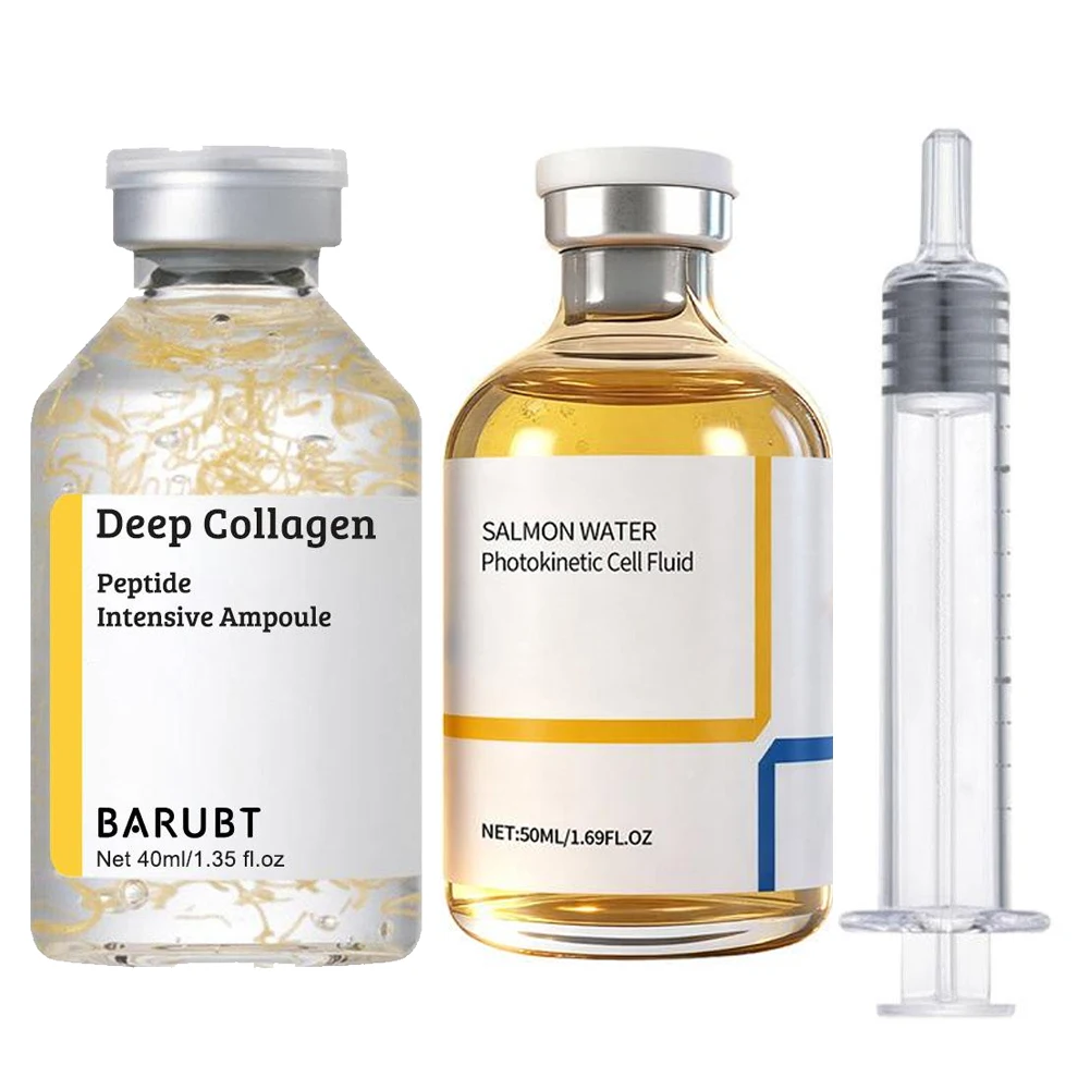Korean Silk Collagen Peptide Ampoule Face Serum Set Anti-Wrinkle Firming Serum Lifting Moisturizer for Sagging Skin Care 40/50ml