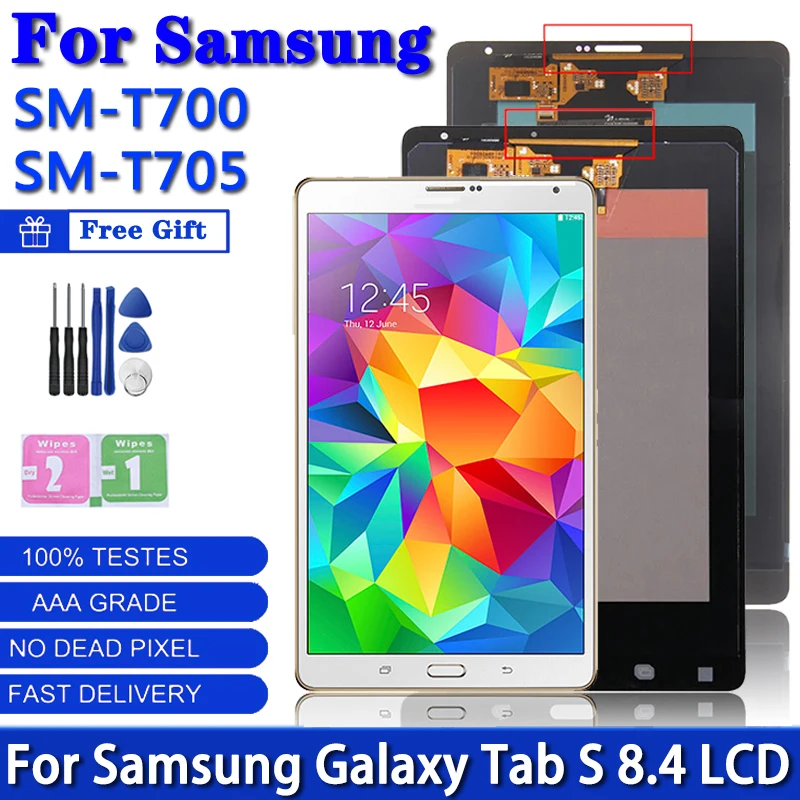 Montagem Digitalizador de Tela Sensível ao Toque Amoled para Samsung Tab s T700 Sm-t700 Sm-t705 Sm-t705 3g Lcd 84