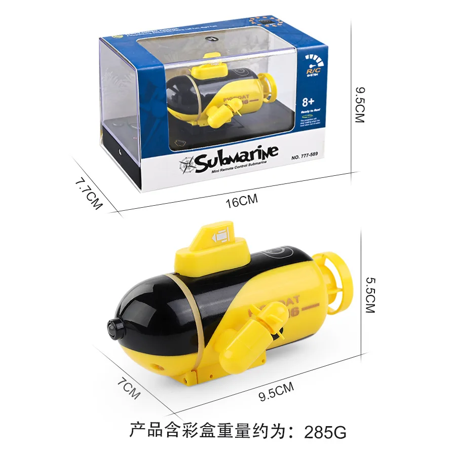 New RC Submarine with LED Light Radio Control Boat Waterproof Charge Nuclear-powered Submarine Model Gift Toys for Children