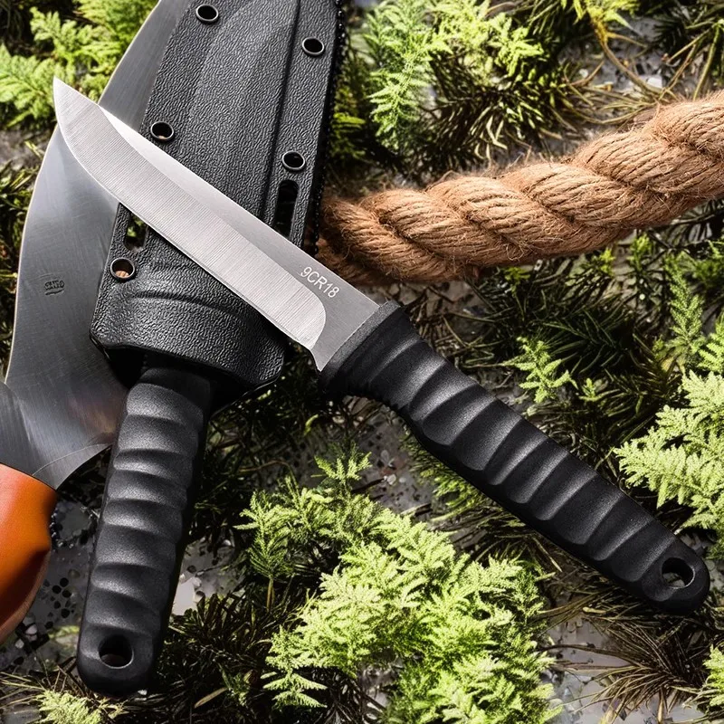Meat Cleaver 5Cr15Mov Stainless Steel Meat Cleaver Sharp Boning Knife Fishing Accessories Knife with Holster Multifunction Vegetable Peeler