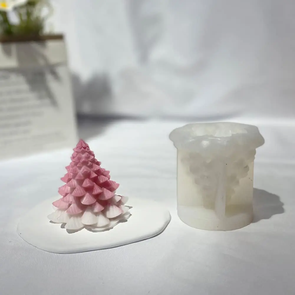 

3D Christmas Tree Candle Mold, Food Grade Silicone Christmas Tree Candle Mould, DIY Candle Moulds, Home Party Decoration