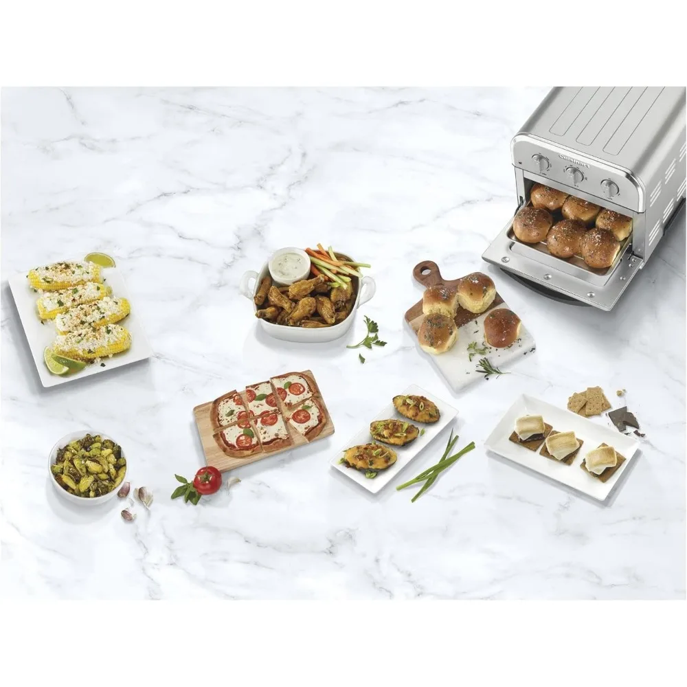 Compact Airfryer Toaster Oven, 1800-Watt Motor with 6-in-1 Functions and Wide Temperature Range, Air Fryer, Stainless Steel 4