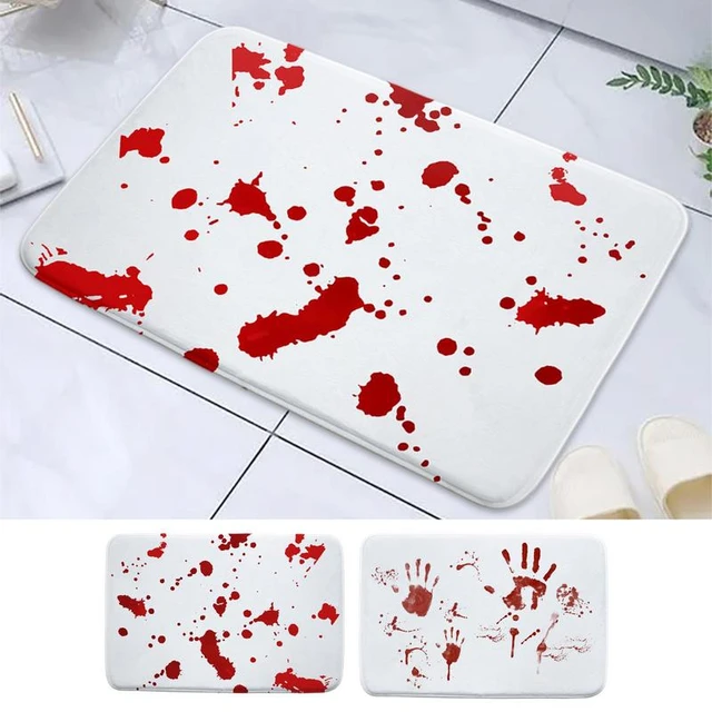 Blood Bath Mat Footprints Rugs Towel Bath Floor Mat Horror Bloody