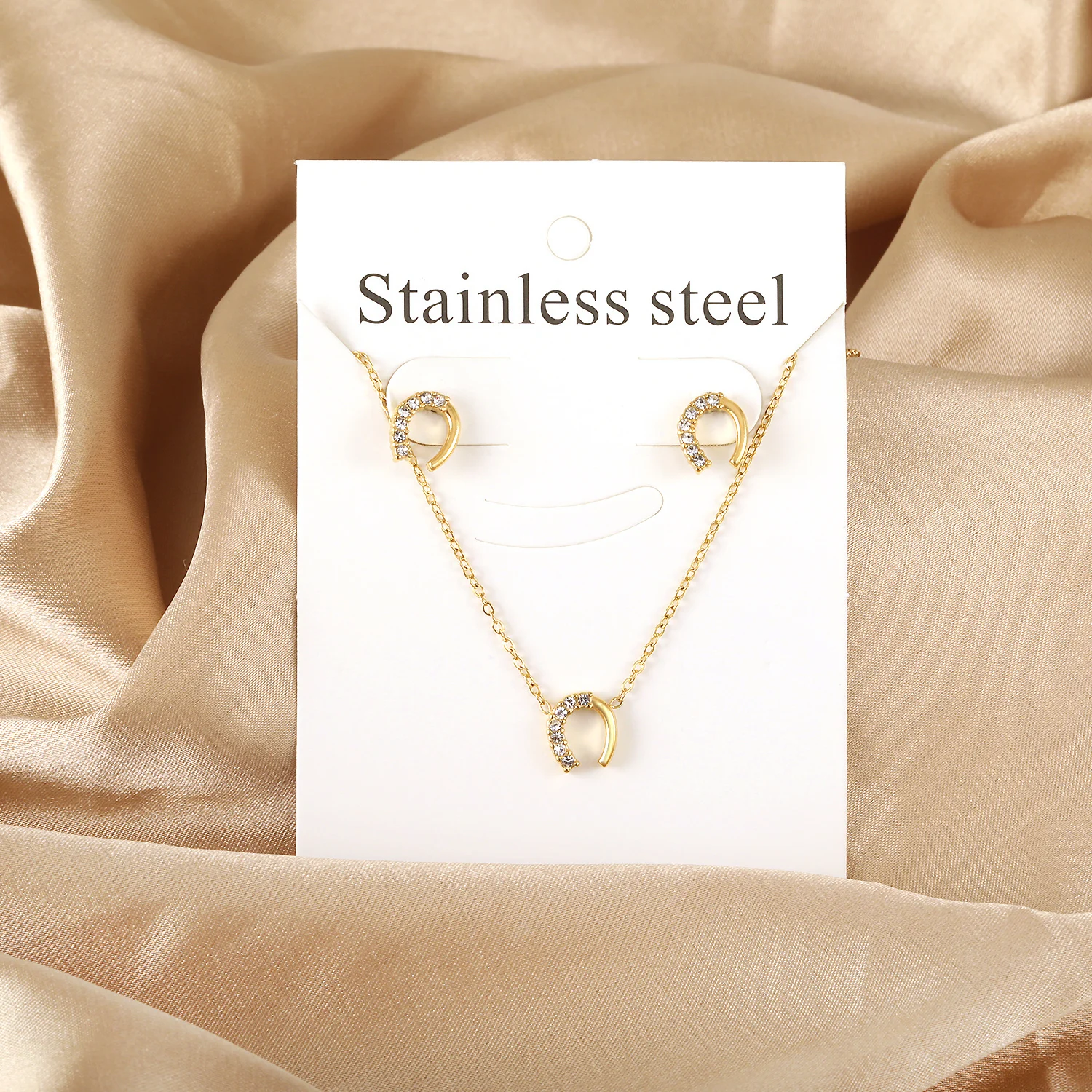 Necklaces Jewelry Sets For Women Girls Stainless Steel Pendant Necklaces And Earrings 2 Pieces Sets Wedding Party Jewelry Gifts - 6