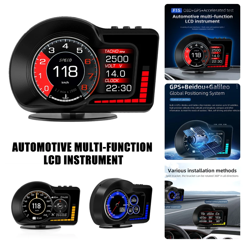 ڵ HUD  ÷, OBD2  GPS ӵ ,  ڵ  , Ʈ LCD   Ÿ, F15, 2022 ǰ