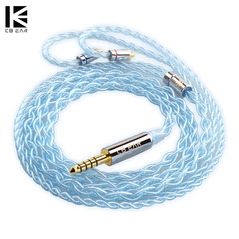 

KBEAR ST6 4 Core 4N Oxygen Free Copper Siiver-plated OFC Upgrade Cable MMCX/QDC/2PIN In Ear Connector2.5/3.5/4.4MM Earphone Wire