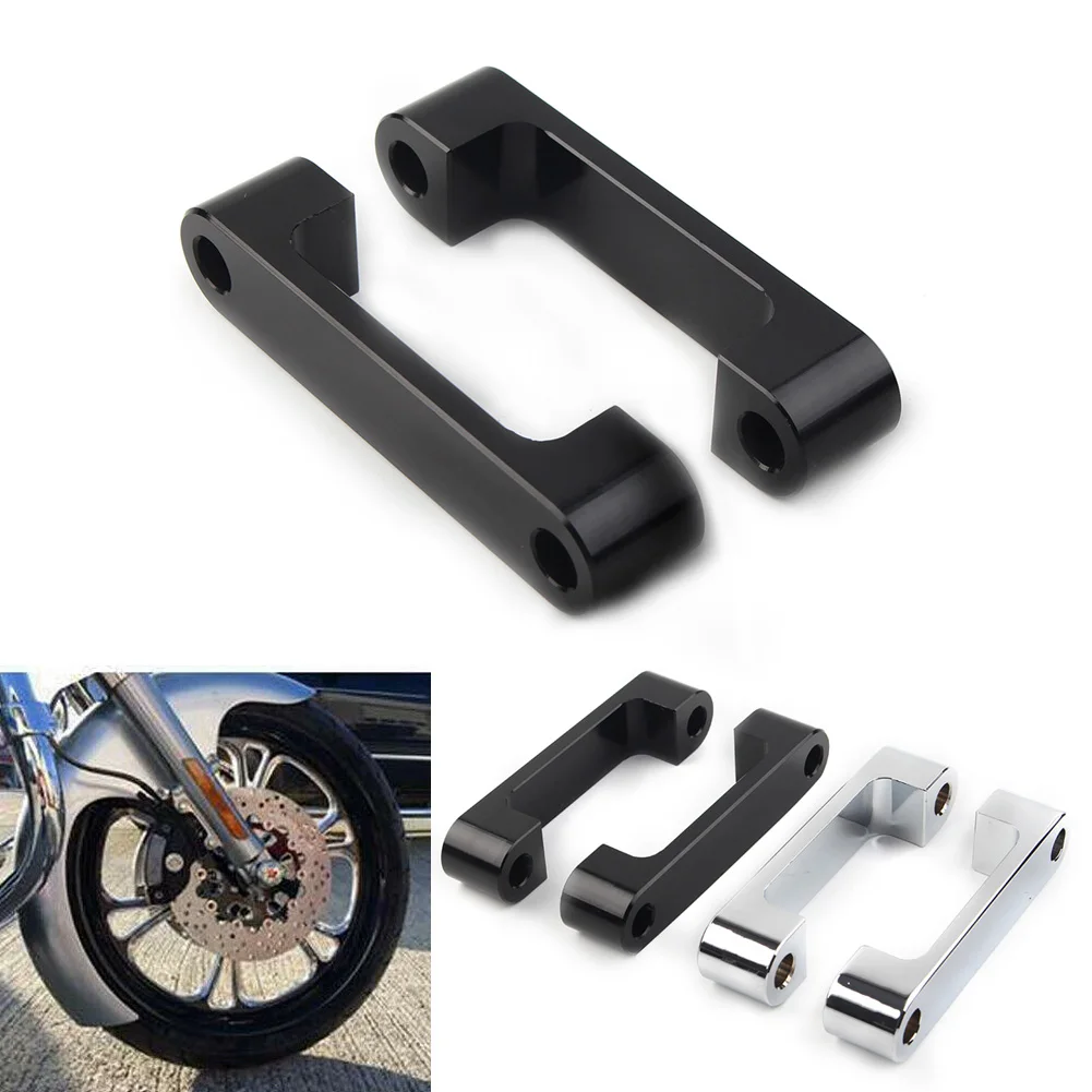 

Кронштейн переднего крыла мотоцикла, хромированный/черный, для Harley 1996-2013 Touring Street Road Glide FLHT FLHR FLTR FLHX