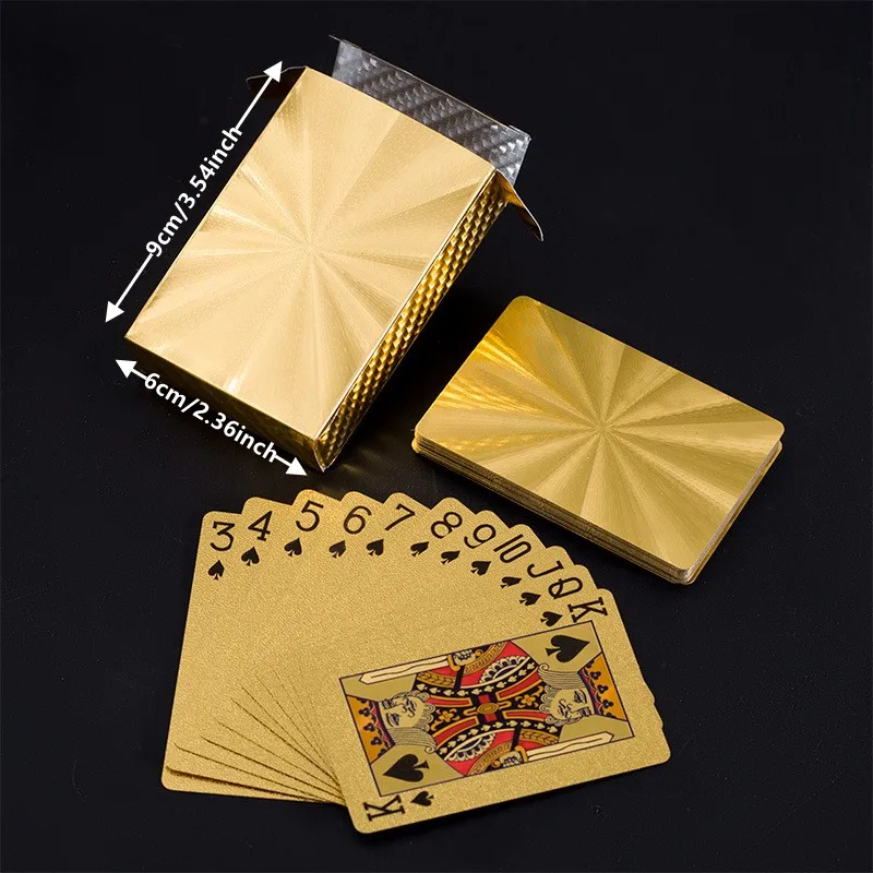 Golden Color Playing Card Game Card Group Waterproof Poker Suit Magic Dmagic Package Board Game Gift Collection Image 3