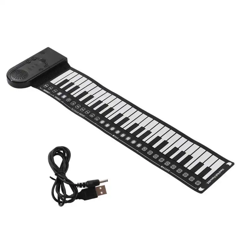 

Musical Keyboard Hand Roll Piano Portable Wear Resistant Environmentally Friendly with Speaker for Home for Beginners for