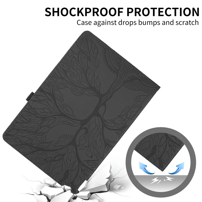 Embossed 360 Rotating PU Leather Tablet Case Cover