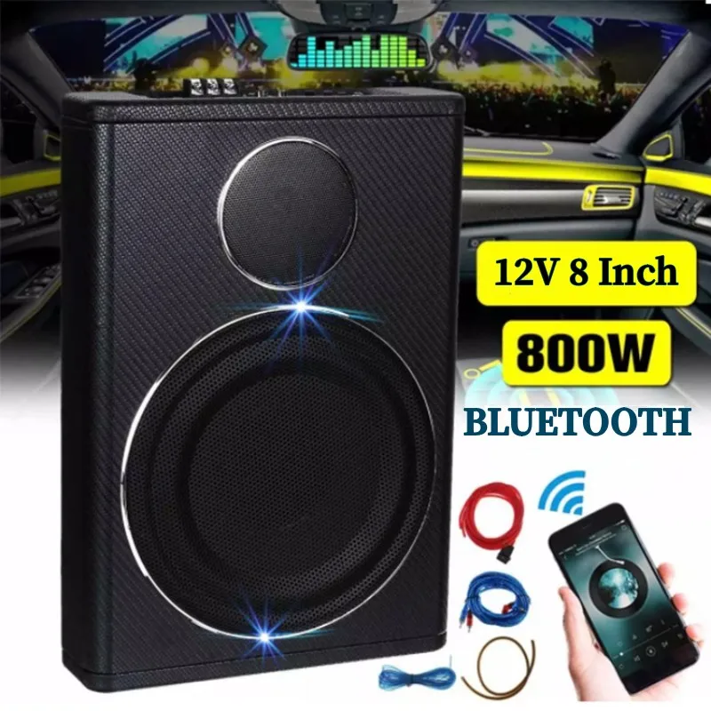 

Car Audio Modification Ultra-thin Seat Subwoofer with Bluetooth 12V 8-Inch MP800W Active Car Subwoofer
