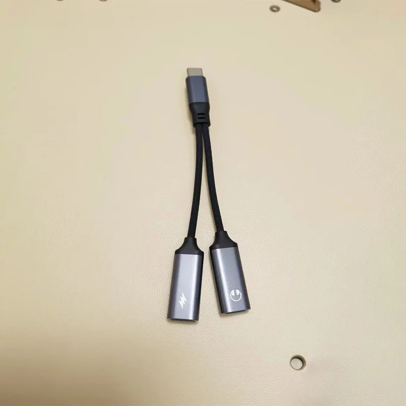 새로운 2 IN 1 USB C 타입 C 스플리터, 듀얼 타입 C 헤드폰 잭 오디오 어댑터, 삼성 아이폰 15 화웨이용 고속 충전 60W 지원
