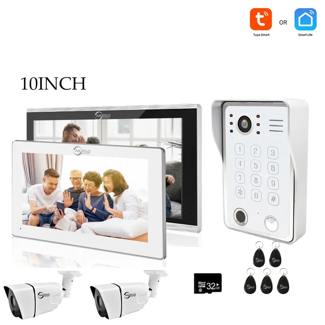 Video Intercom Fingerprint 5in1 Unlock Wifi Doorbell System For Home Doorphone Tuya Smart 1080P Touch Monitor Security Protec 1