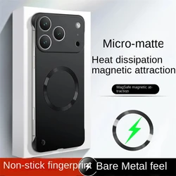 Ultra Thin Matte Frameless Phone Case with Magnetic Wireless Charging Compatibility - iPhone 18 (Black)