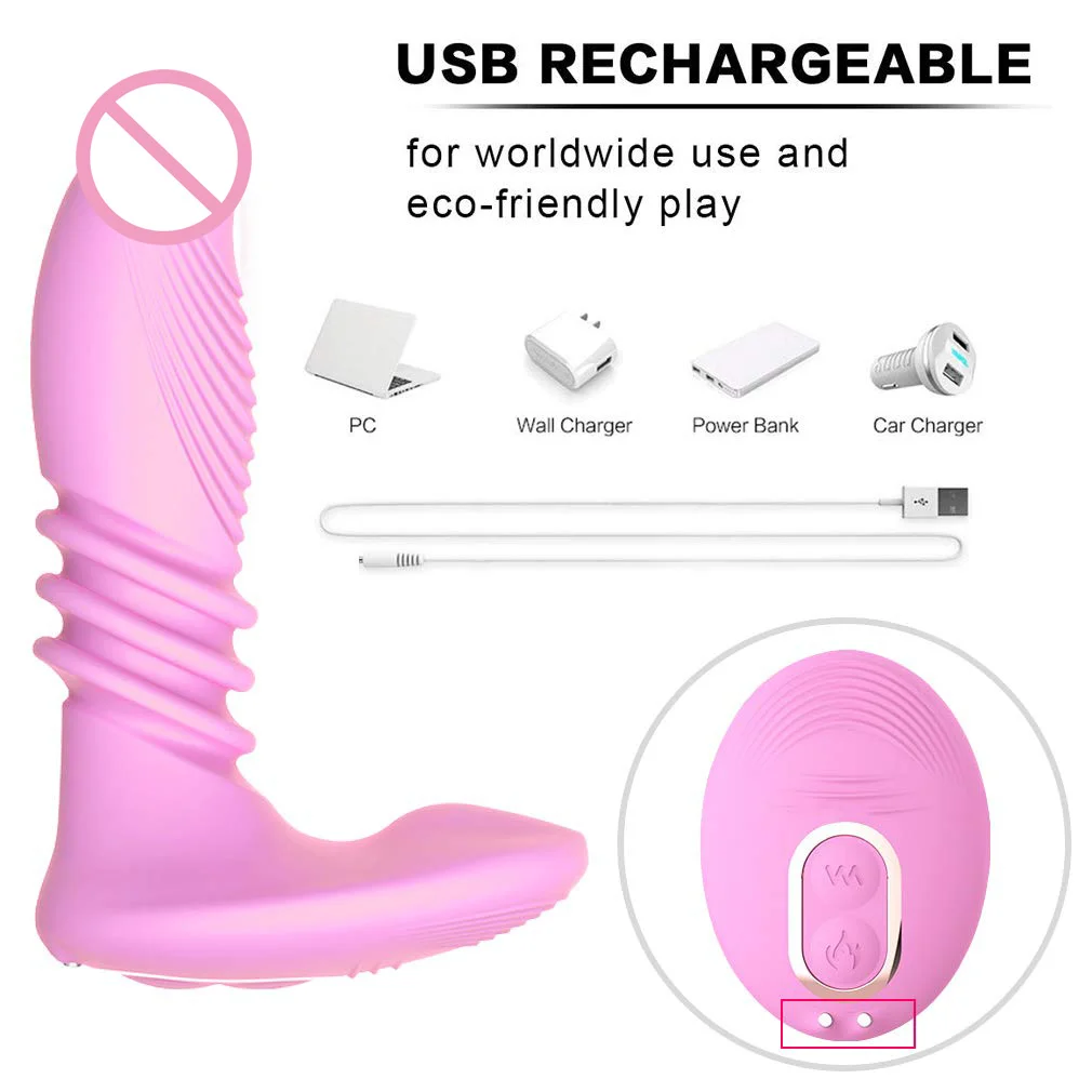 Remote Heating Dildo Vibrator And Telescopic G-spot Panties_voghion.com