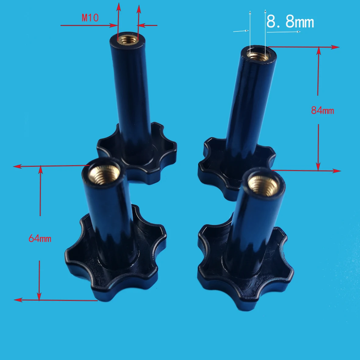 M10 Plastic Screws Black Color 4 In 1 Tight Nuts New Fittings Clamping Bolts YKF Soft Ice Cream Machines Accessories ice cream machine parts