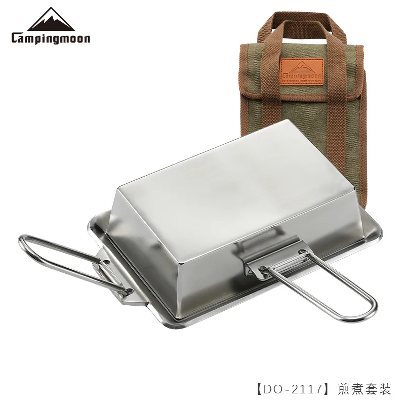 Stainless Steel Thicken Frying Pan Cooking Pot Set Campingmoon DO-2117 Beef Noodle Cook Set