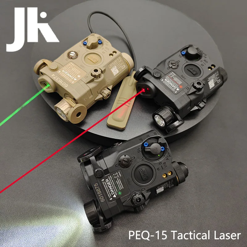 Airsoft PEQ15 Laser Indicator Tactical IR Fill Light/Red Green Dual Laser Fit 20mm Rail Dual Outdoor Hunting Aiming Weapon laser pointer laser sight red dot laser sight