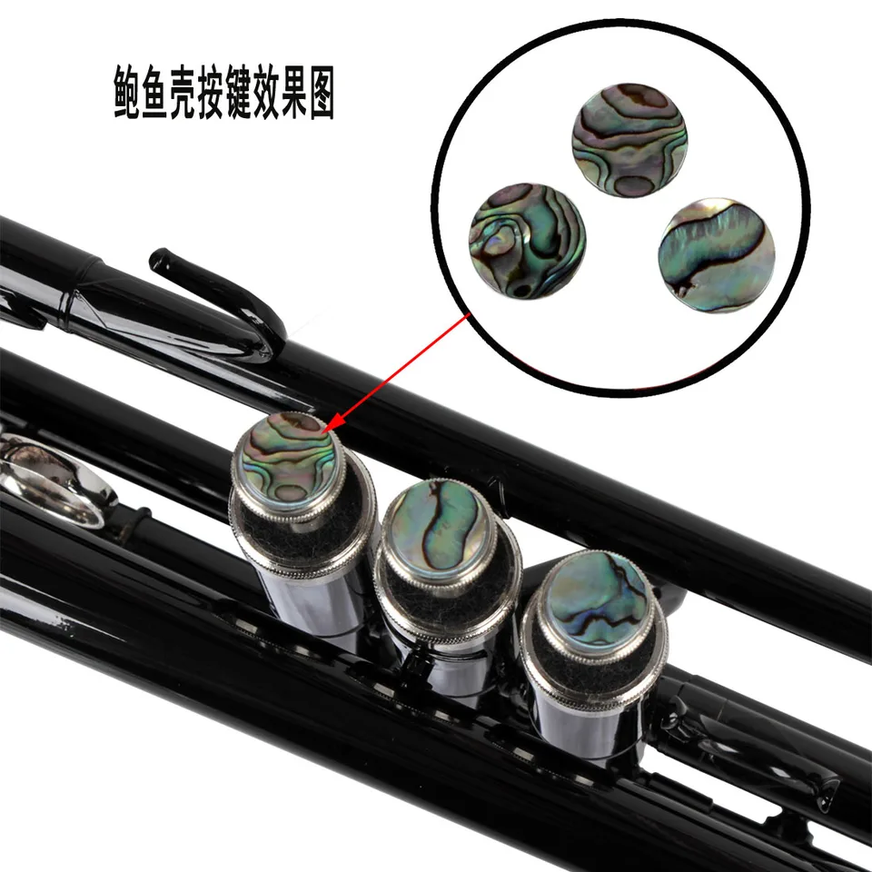 Set 12 Pezzi Per Valvola Tromba - Cappucci E Aste Con Decorazione In Abalone, Ricambio Preciso - Foto 6